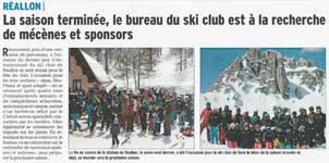 La saison terminé, le bureau du ski club est à la recherche de mécènes et sponsors